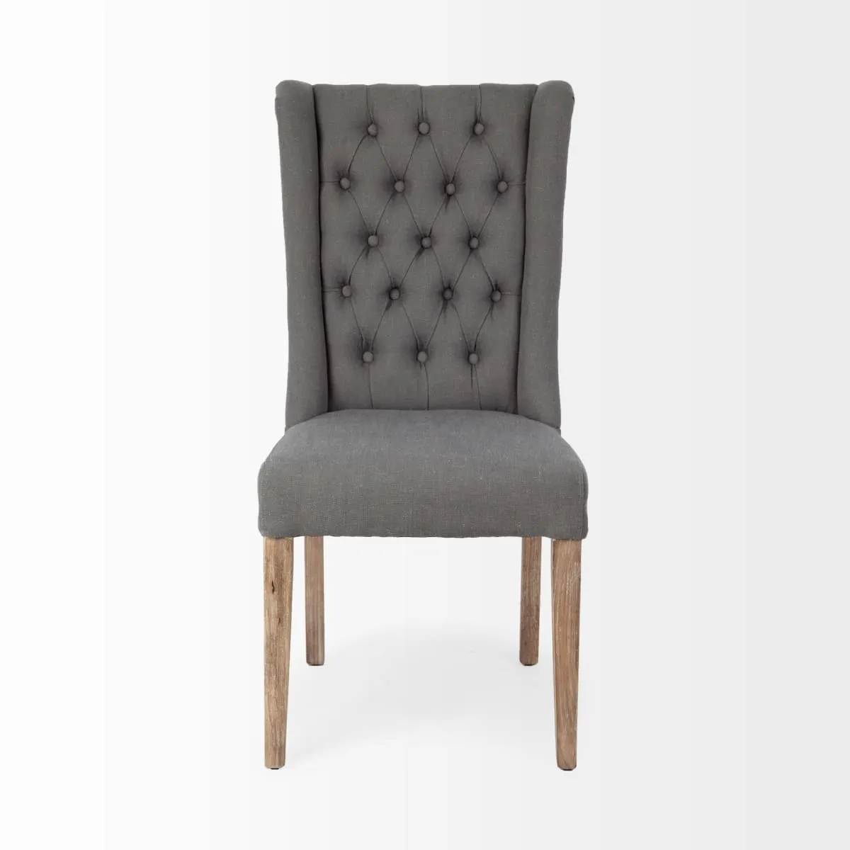 Mackenzie Dining Chair Gray Fabric | Brown Wood