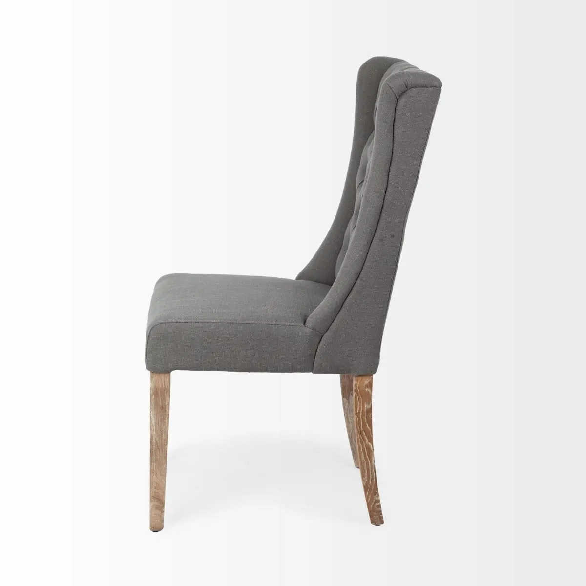 Mackenzie Dining Chair Gray Fabric | Brown Wood