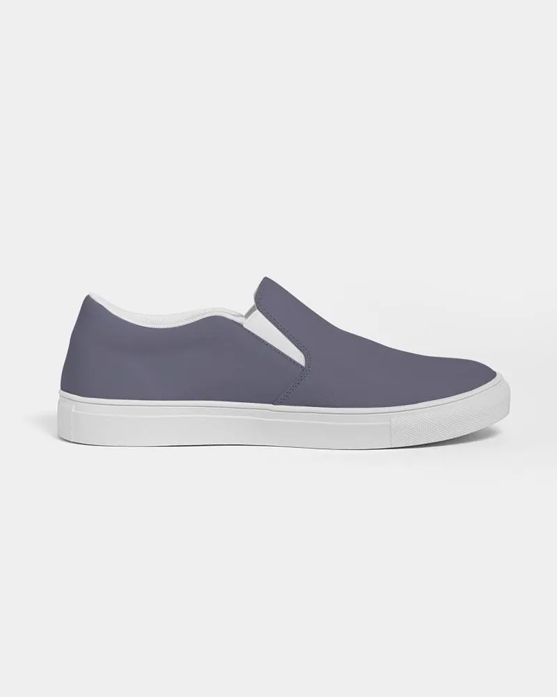 Medium Dark Blue Slip-On Canvas Sneakers | Women's | Medium Dark Pale Pastel Blue | C30M30Y0K60