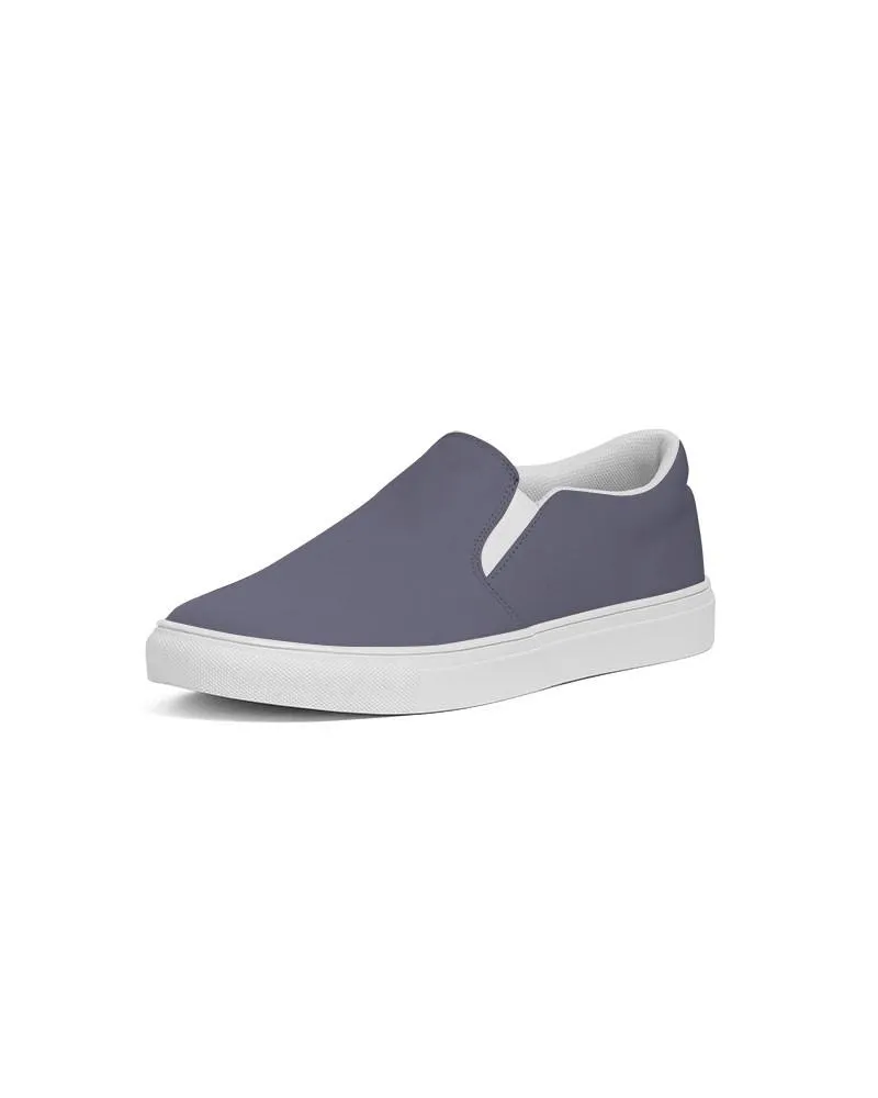 Medium Dark Blue Slip-On Canvas Sneakers | Women's | Medium Dark Pale Pastel Blue | C30M30Y0K60