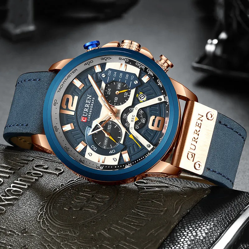 Men Analog Leather Sports Watch