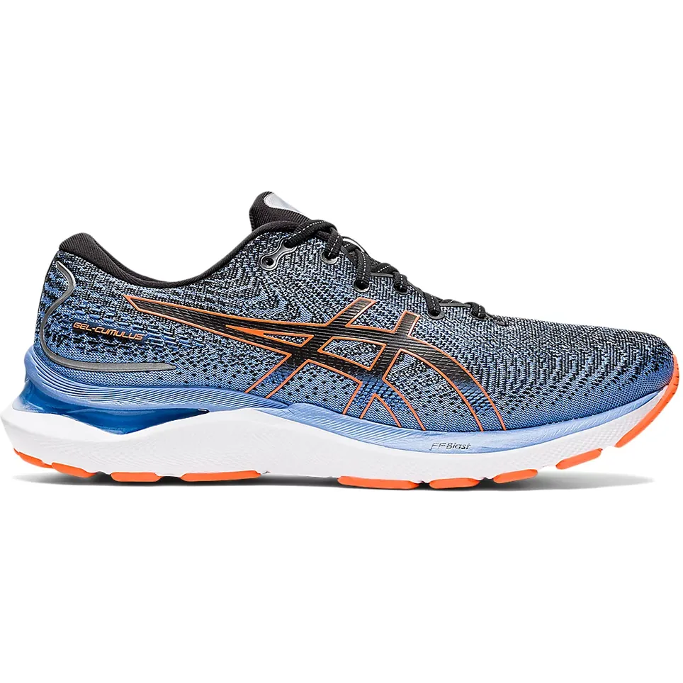 Men's Asics Gel-Cumulus 24, Black/Shocking Orange, 10 2E Wide