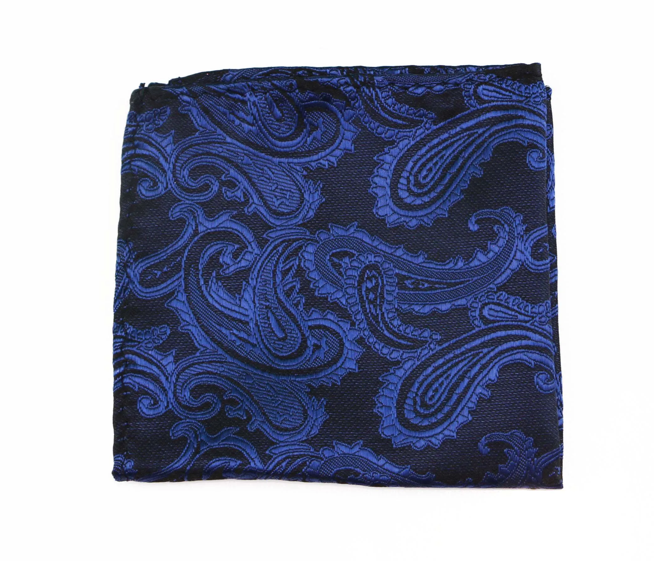 Mens Navy & Black Paisley Pocket Square