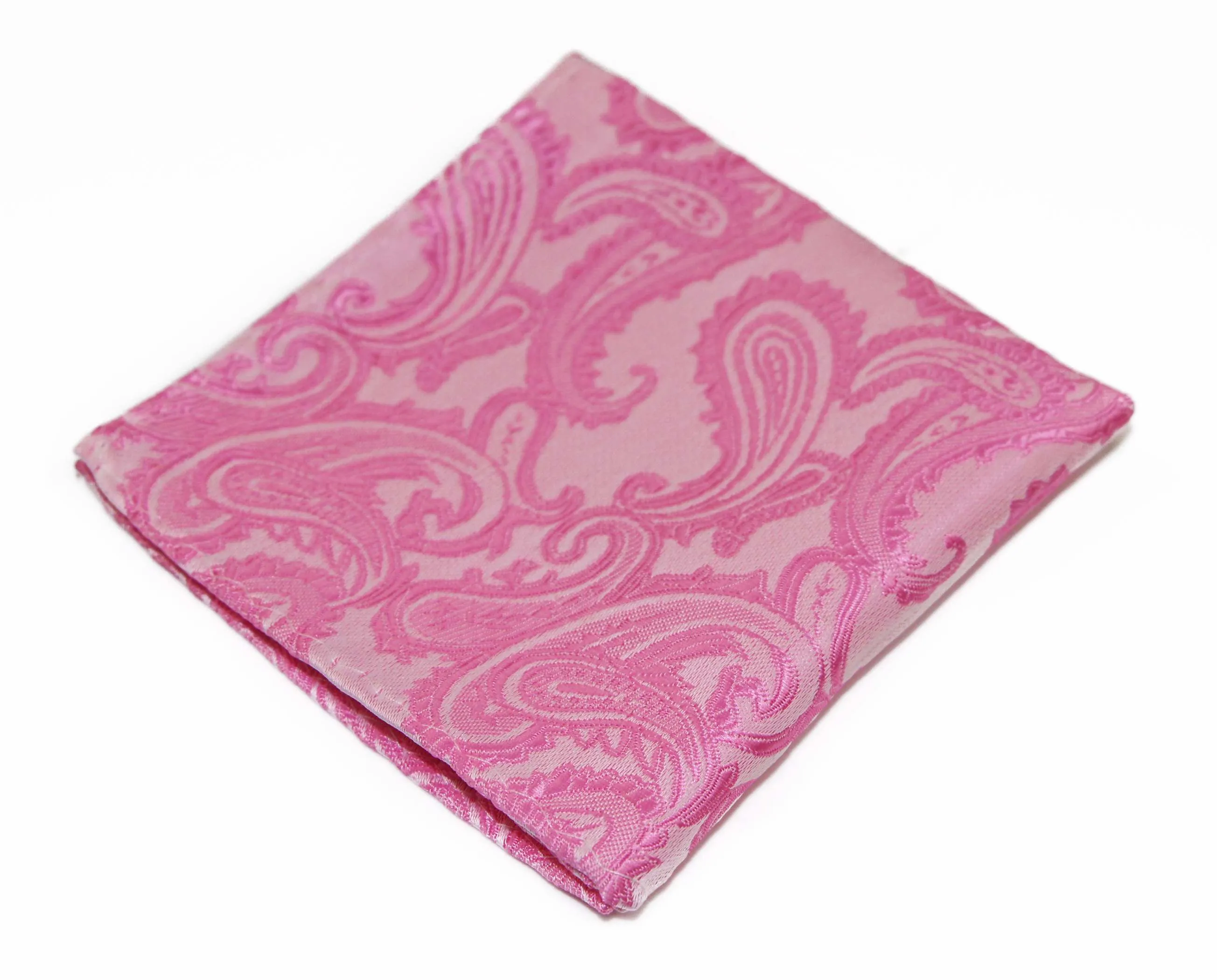 Mens Pink Paisley Pocket Square