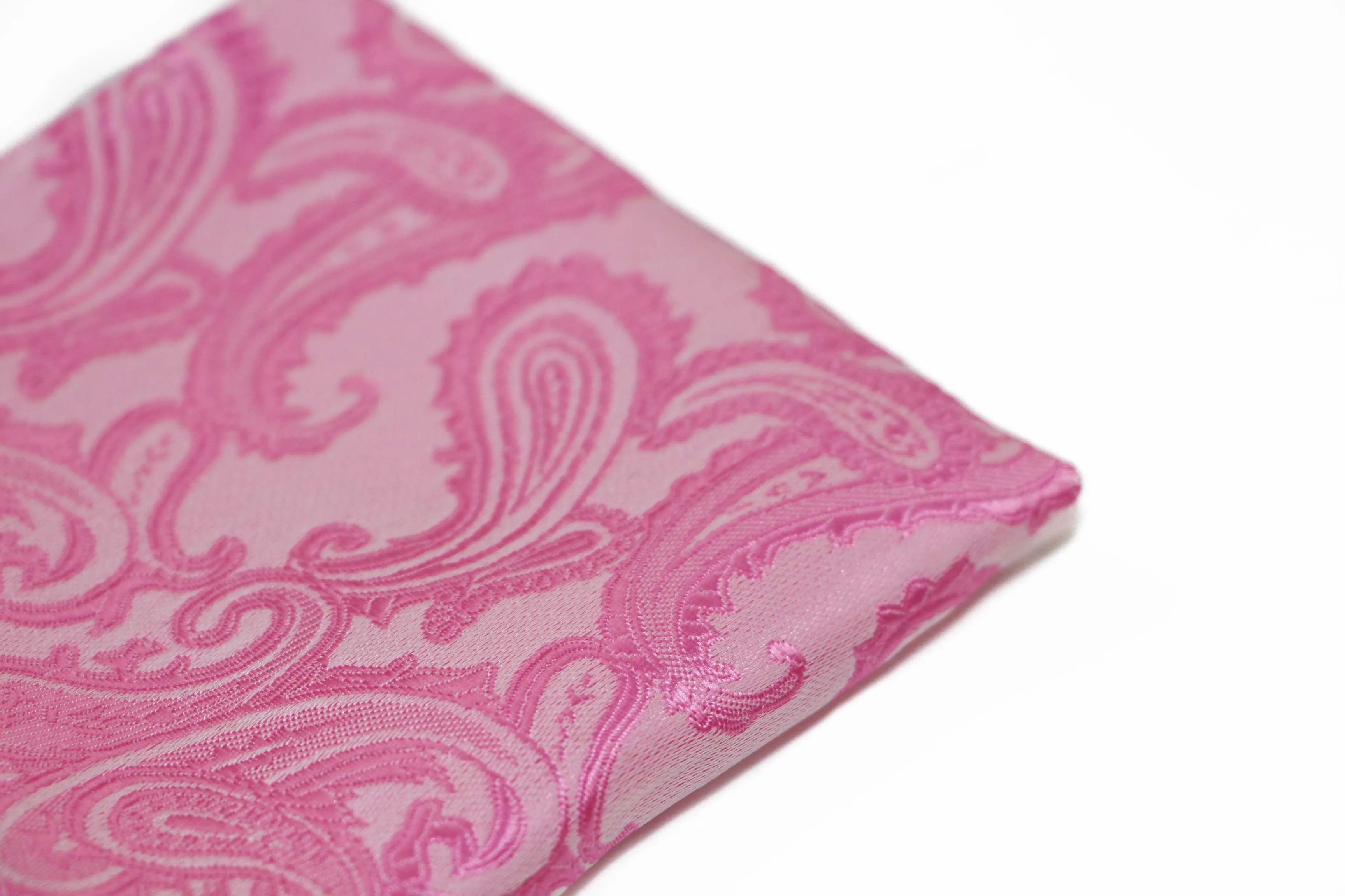 Mens Pink Paisley Pocket Square