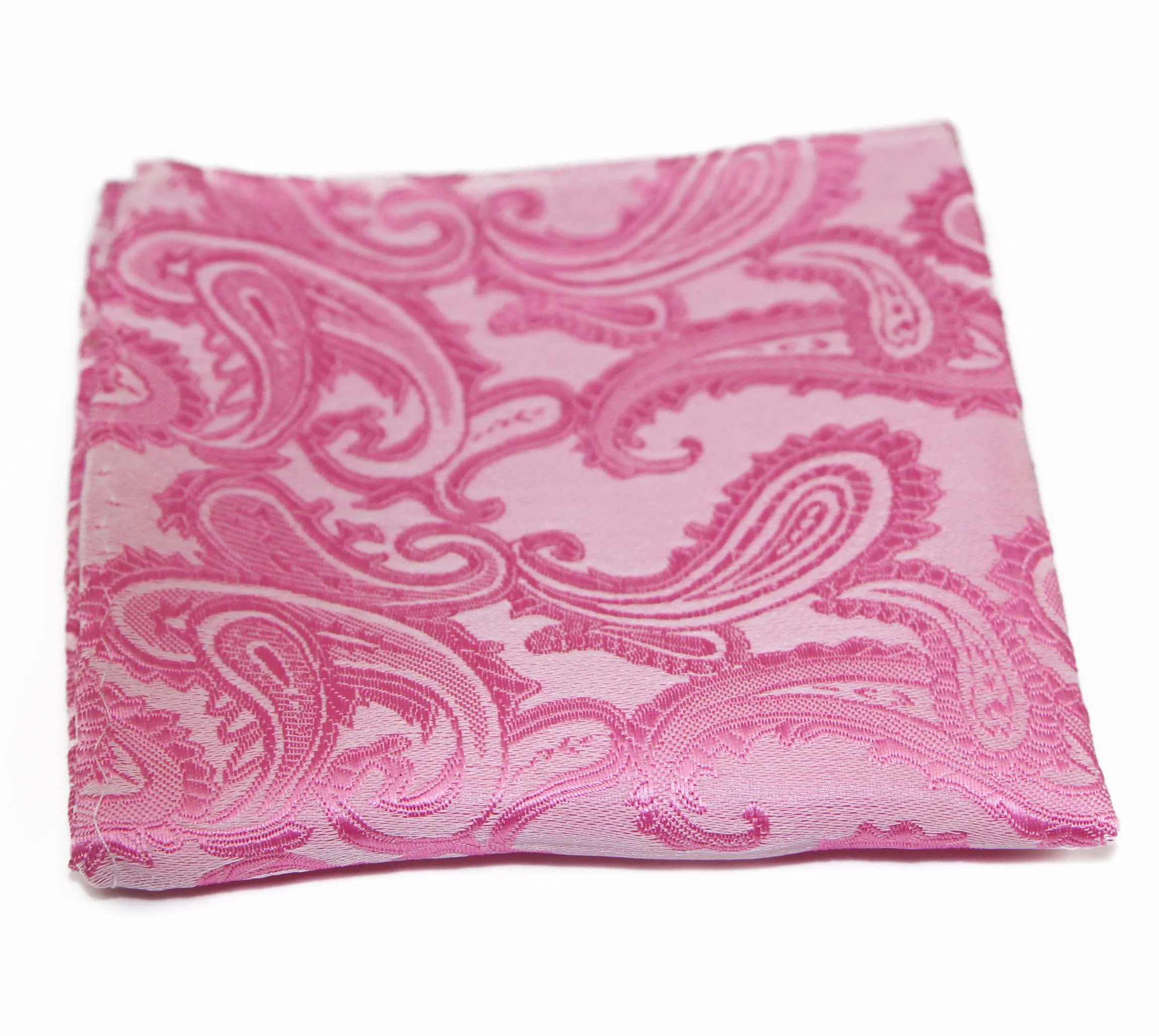 Mens Pink Paisley Pocket Square