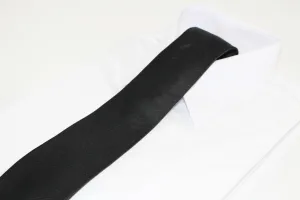 Mens Plain Black Elegant Striped Patterned 8cm Neck Tie