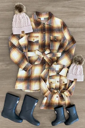 Mom & Me - Yellow Button Up Plaid Jacket