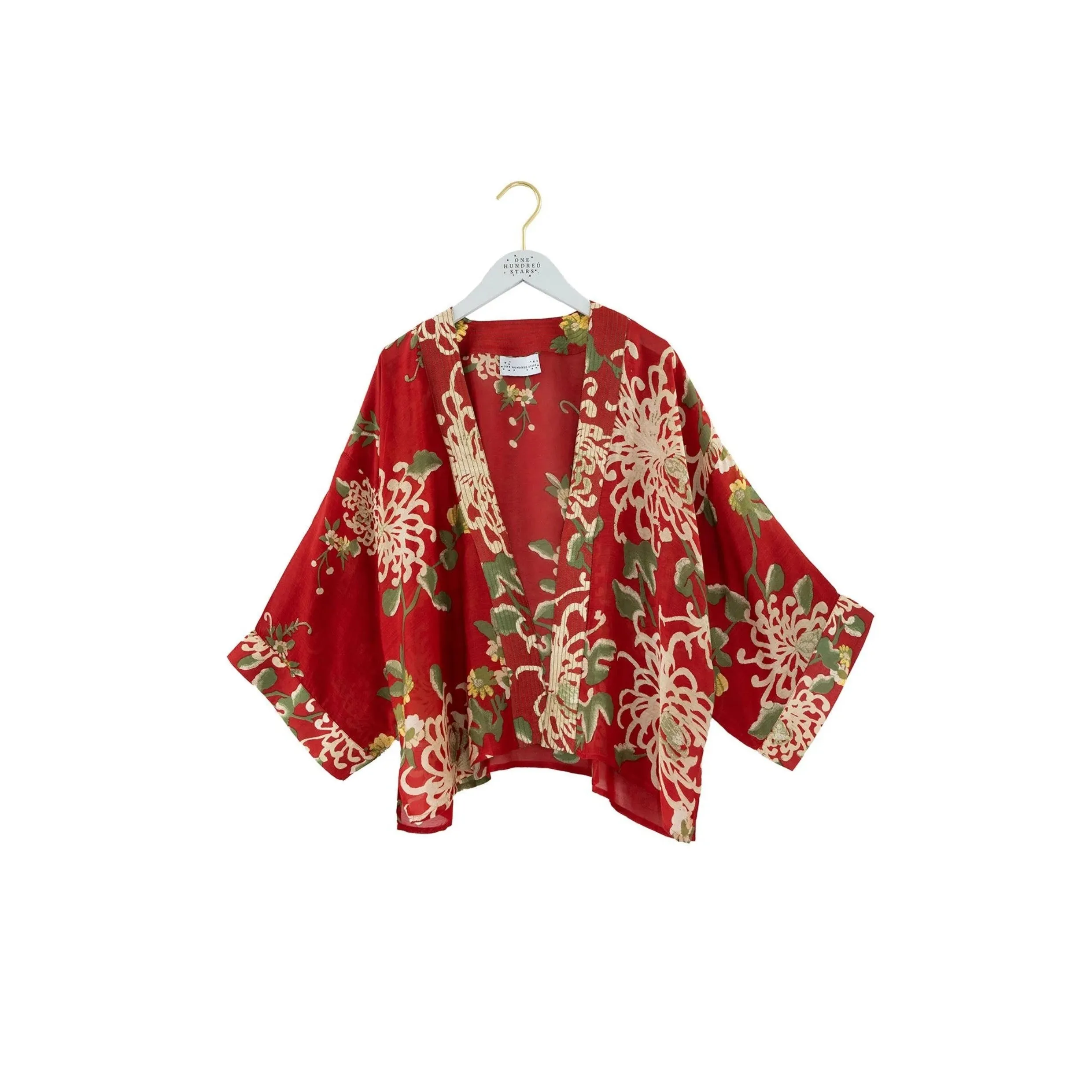 One Hundred Stars Chrysanthemum Red Kimono