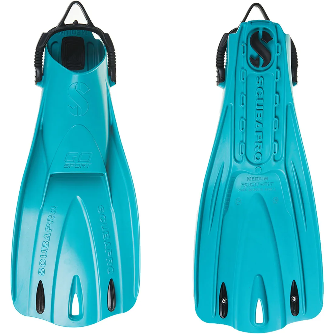 Open Box ScubaPro GO Sport Dive Fins, Turquoise, Size: X-Large