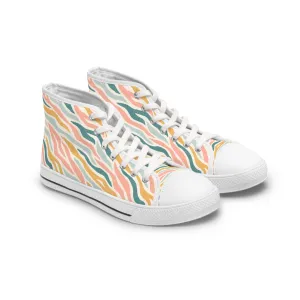 Pastel Zebra Stripes Women's High Top Sneakers