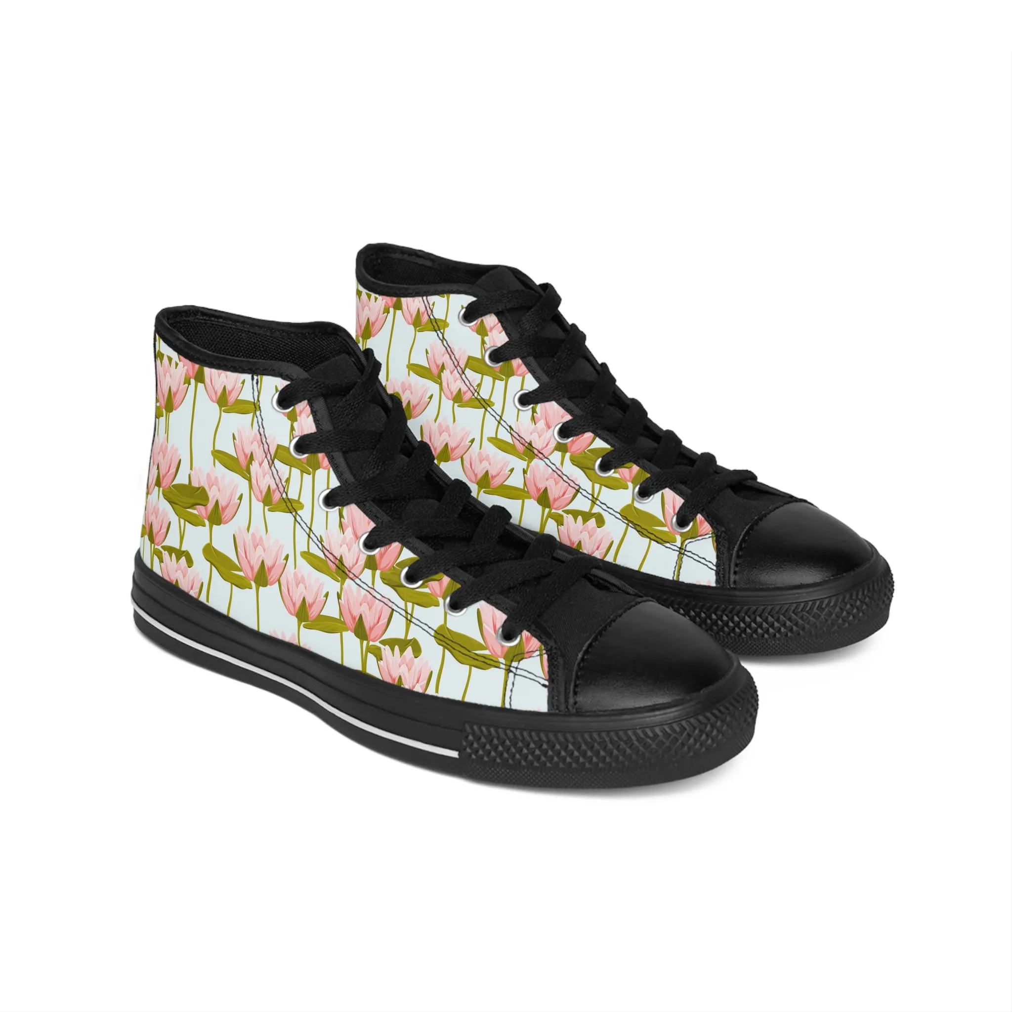 Pink Lily Pads Men's Classic Sneakers