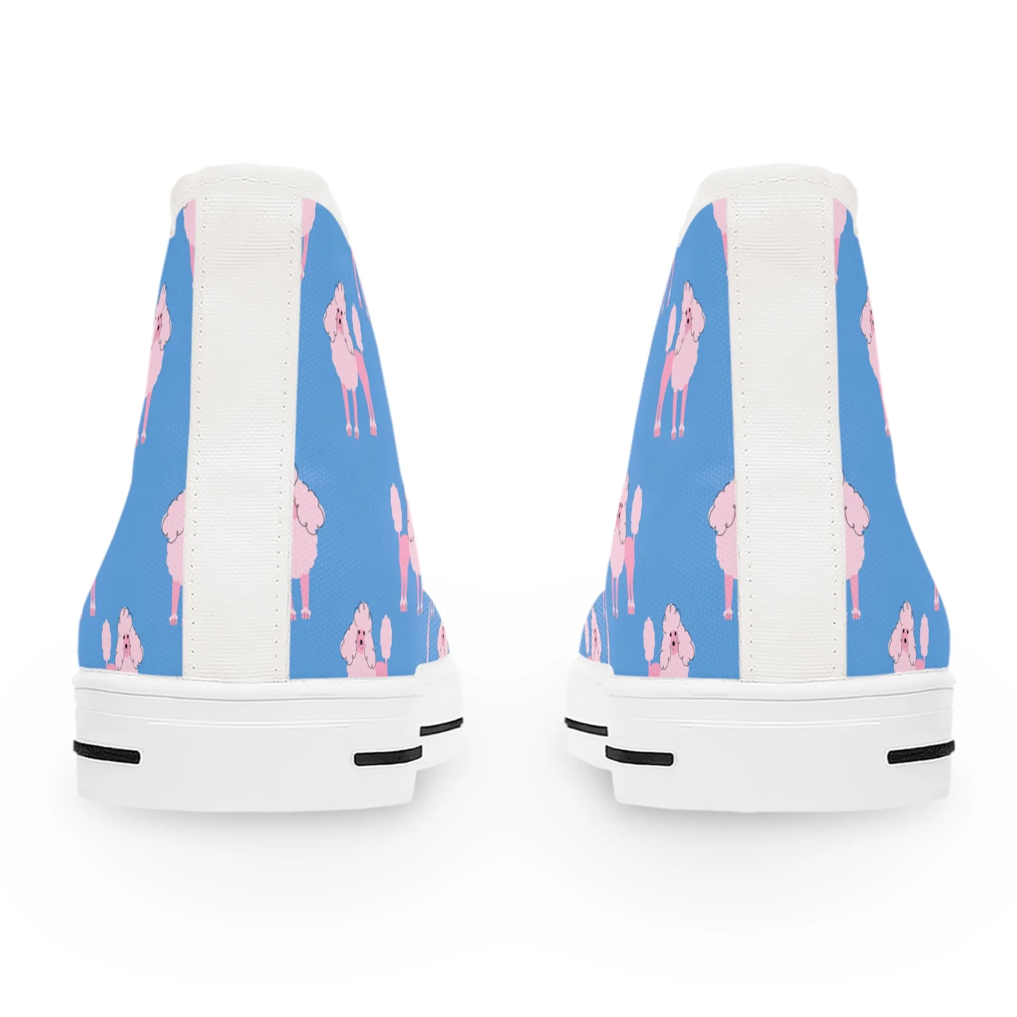 Pink Poodle Dog Women's High Top Sneakers