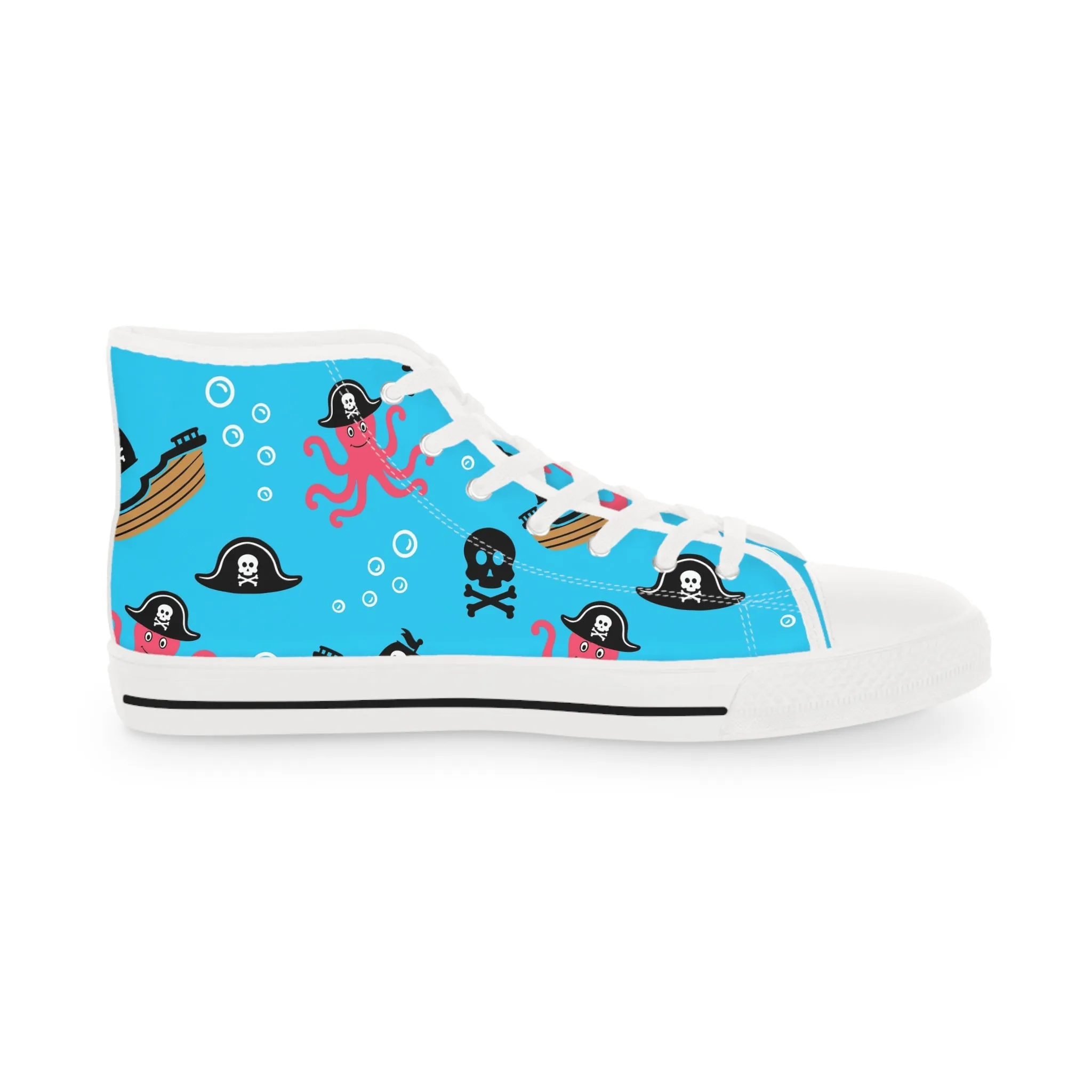 Pirate Octopus Men's High Top Sneakers