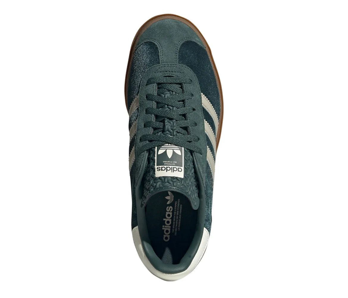 Pre-Order Emerald Velvet Gazelle Bold Swarovski Adidas Platform