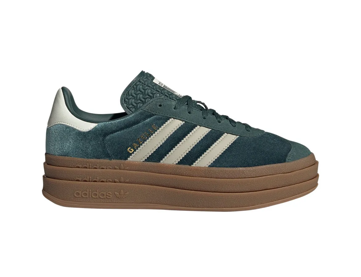 Pre-Order Emerald Velvet Gazelle Bold Swarovski Adidas Platform