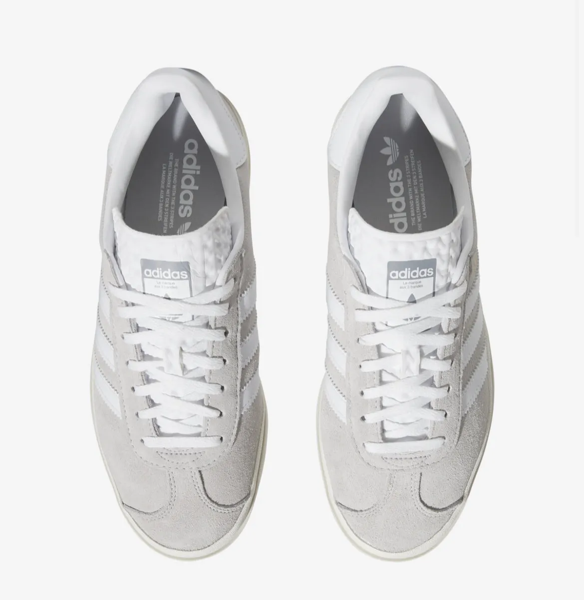 Pre-Order Light Gray Gazelle Bold Swarovski Adidas Platform