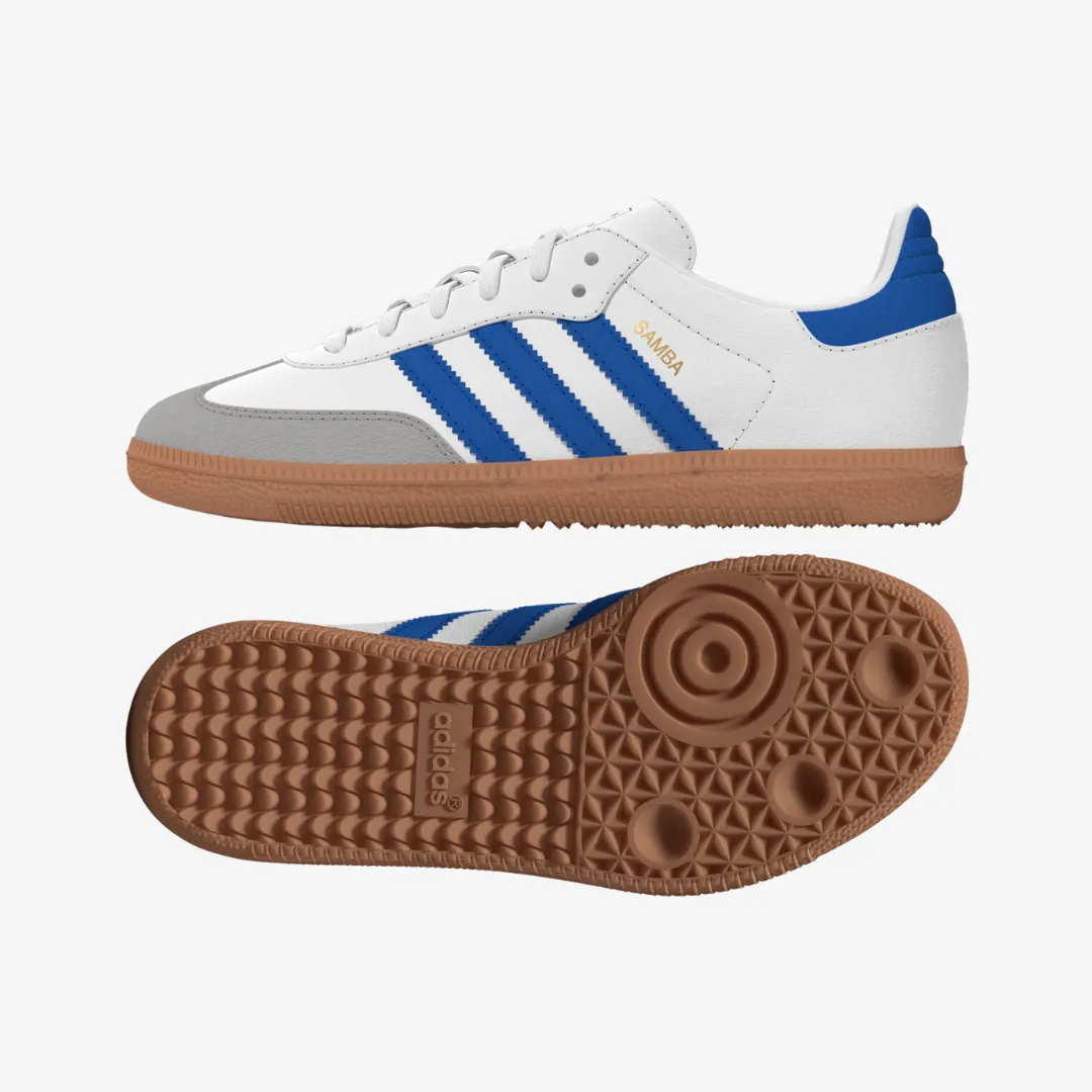 preschool adidas samba og (white/blue/gum)