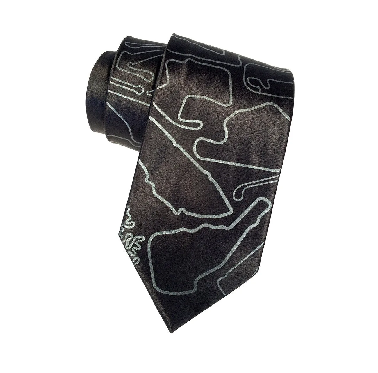 Race Track Maps silk necktie