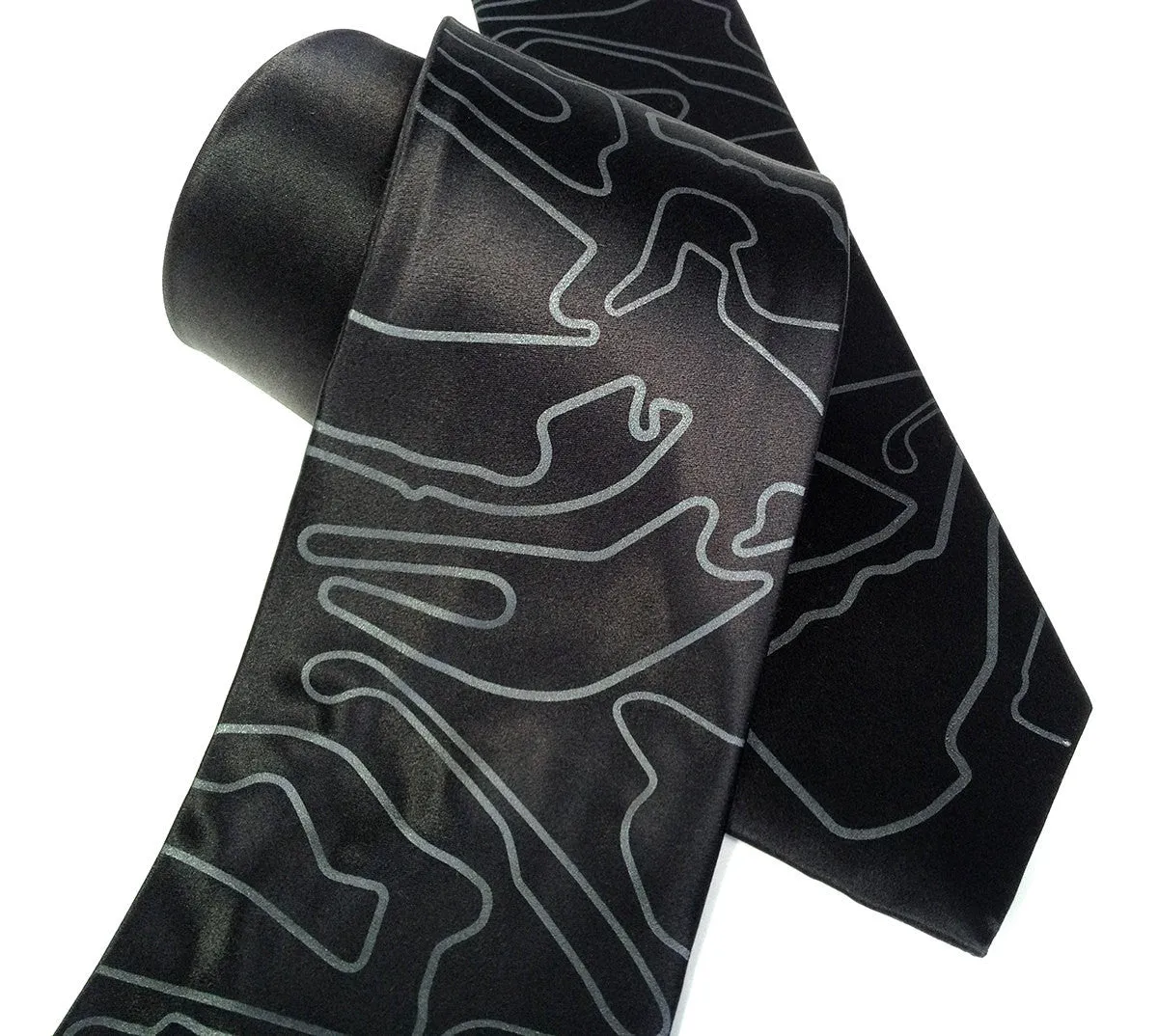 Race Track Maps silk necktie