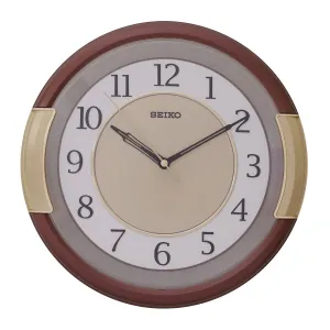 SEIKO Elegant Round Brown Plastic Analog Home Decor Wall Clock ( Size: 30 x 5 x 30 CM | Weight: 820 grm | Color: Brown )