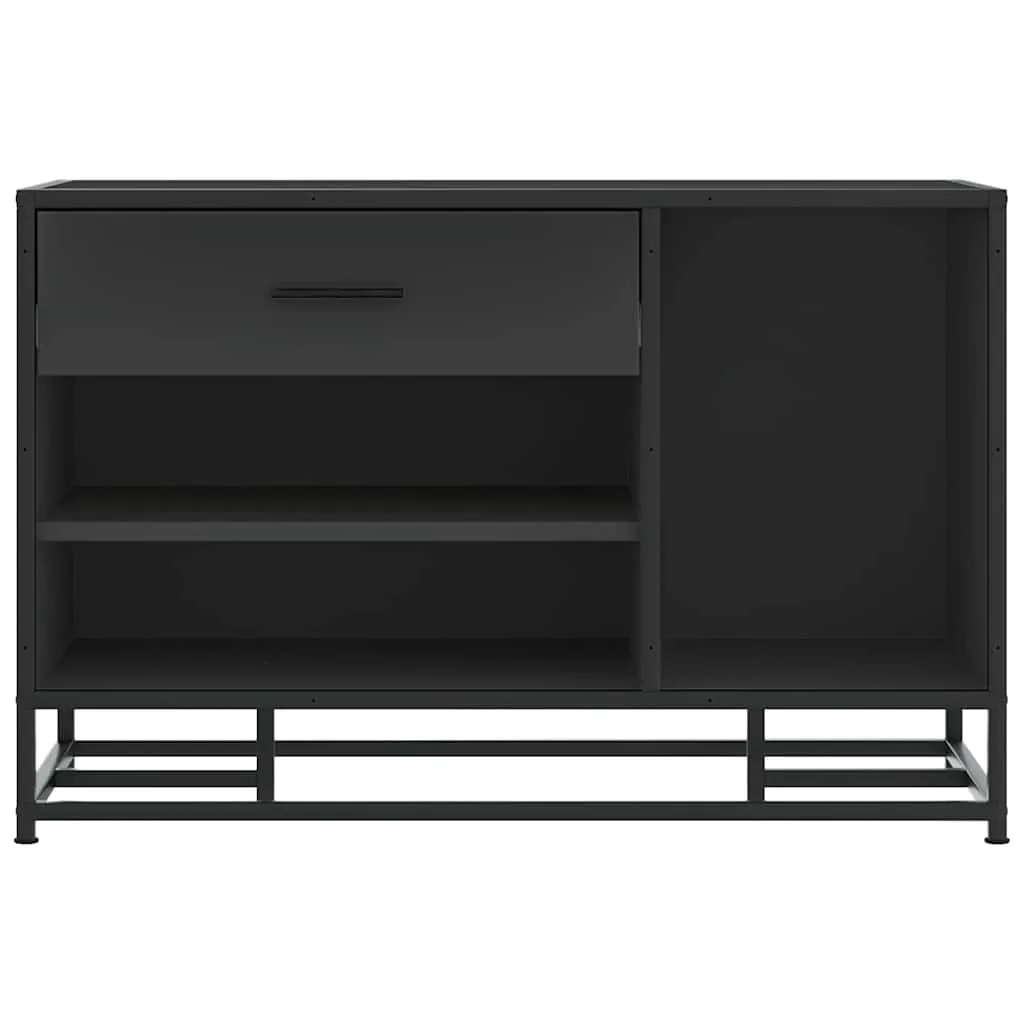 Shoe Bench Black 80x40x53.5 cm Engineered Wood and Metal