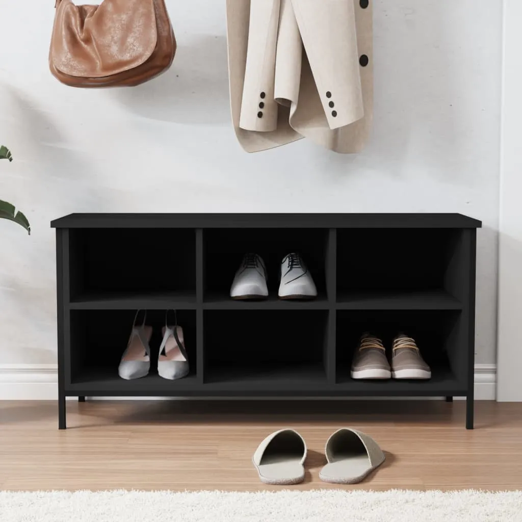 Shoe Cabinet Black 100x35x50 cm Engineered Wood