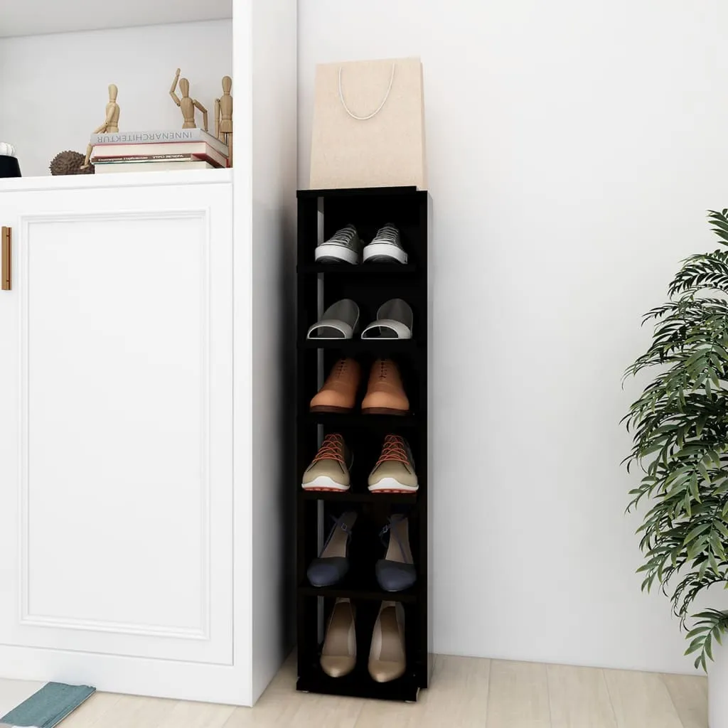 Shoe Cabinet Black 27.5x27x102 cm Engineered Wood