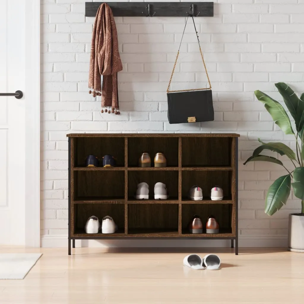 Shoe Cabinet Brown Oak 100x35x70 cm Engineered Wood