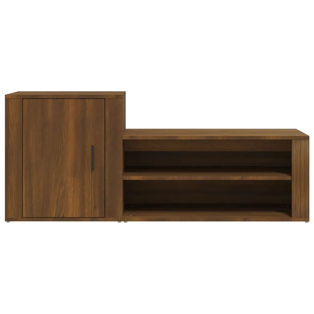 Shoe Cabinet Brown Oak 130x35x54 cm Engineered Wood