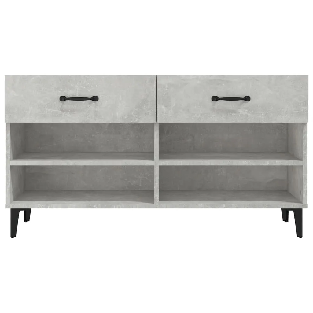 Shoe Cabinet Concrete Grey 102x35x55 cm Engineered Wood