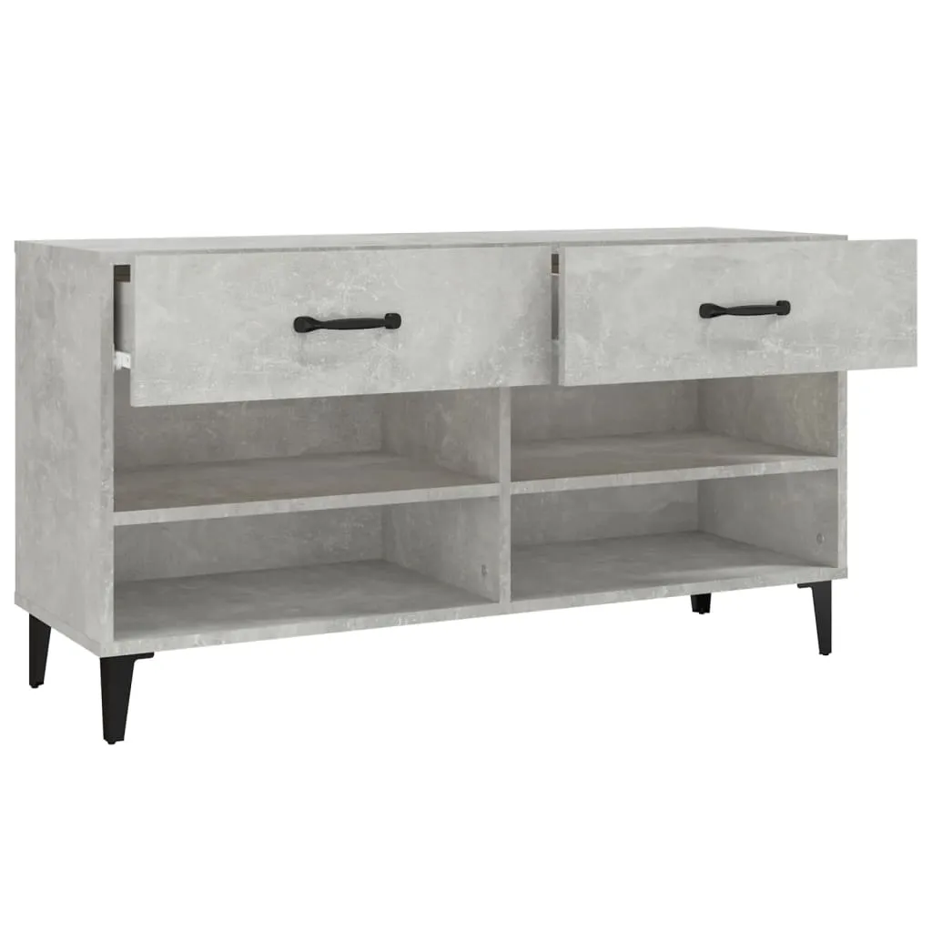 Shoe Cabinet Concrete Grey 102x35x55 cm Engineered Wood