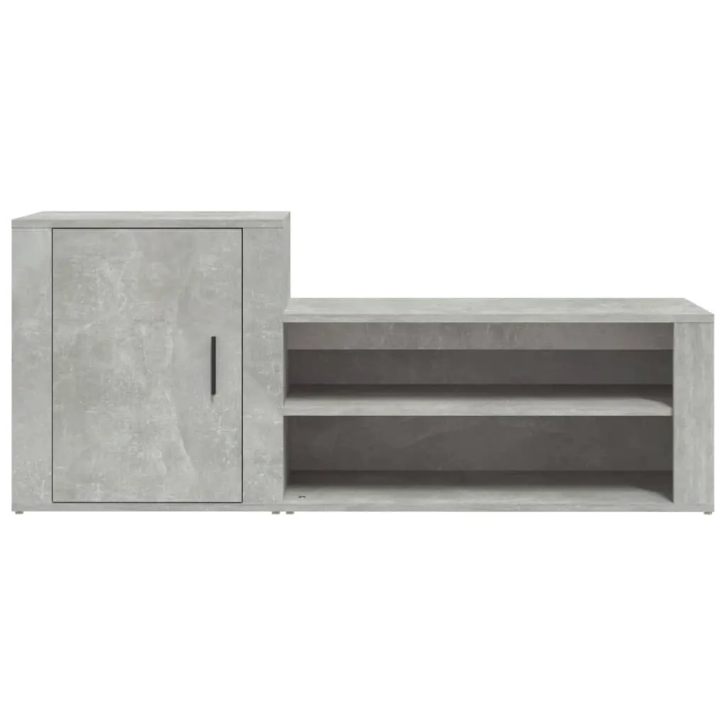 Shoe Cabinet Concrete Grey 130x35x54 cm Engineered Wood