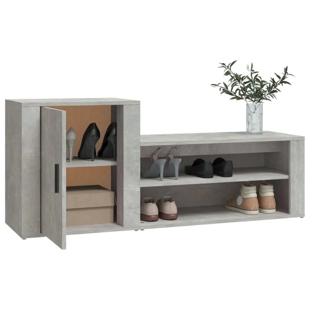 Shoe Cabinet Concrete Grey 130x35x54 cm Engineered Wood