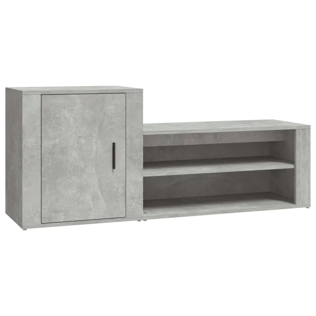 Shoe Cabinet Concrete Grey 130x35x54 cm Engineered Wood