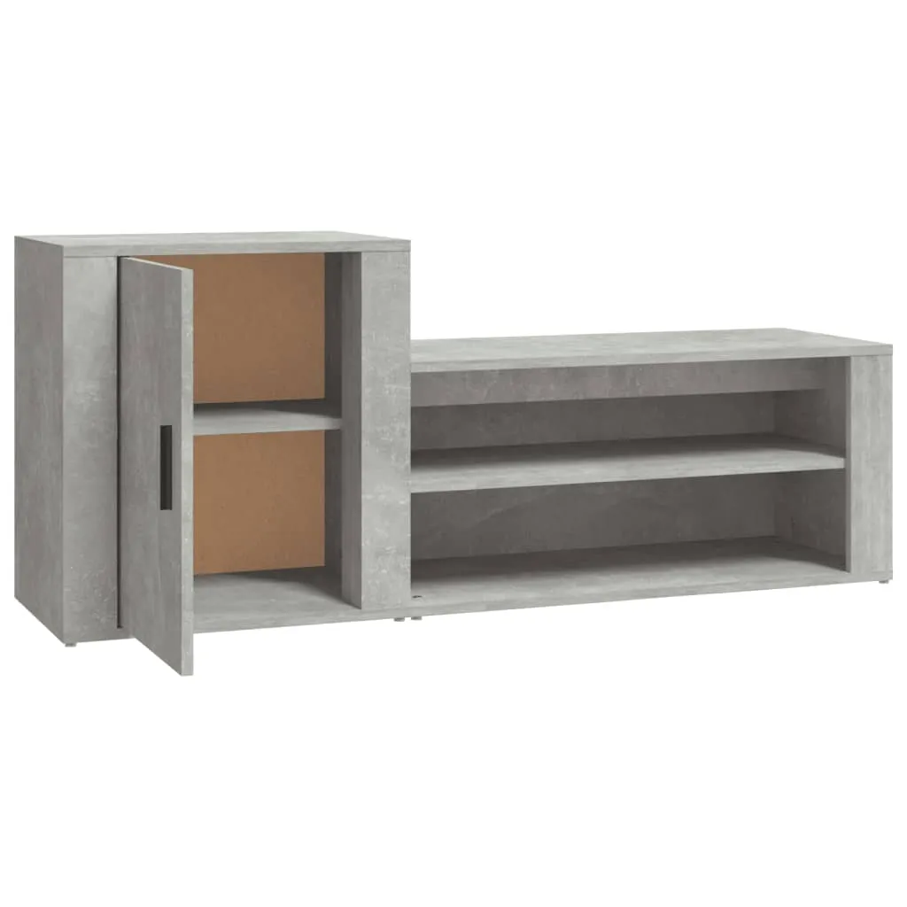 Shoe Cabinet Concrete Grey 130x35x54 cm Engineered Wood