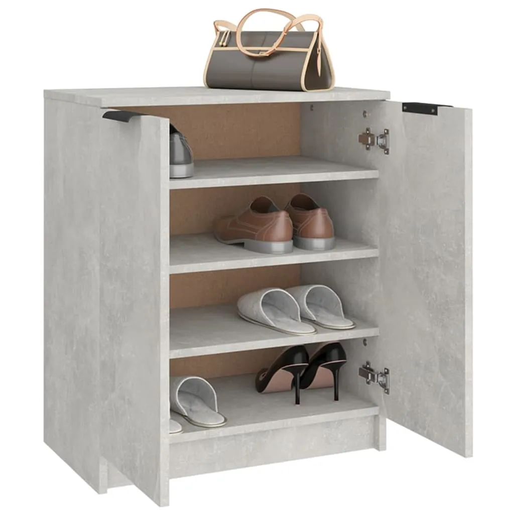 Shoe Cabinet Concrete Grey 59x35x70 cm Engineered Wood