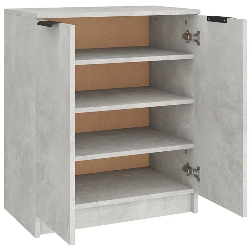 Shoe Cabinet Concrete Grey 59x35x70 cm Engineered Wood