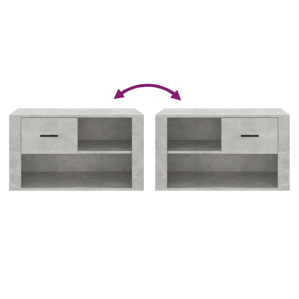 Shoe Cabinet Concrete Grey 80x35x45 cm Engineered Wood