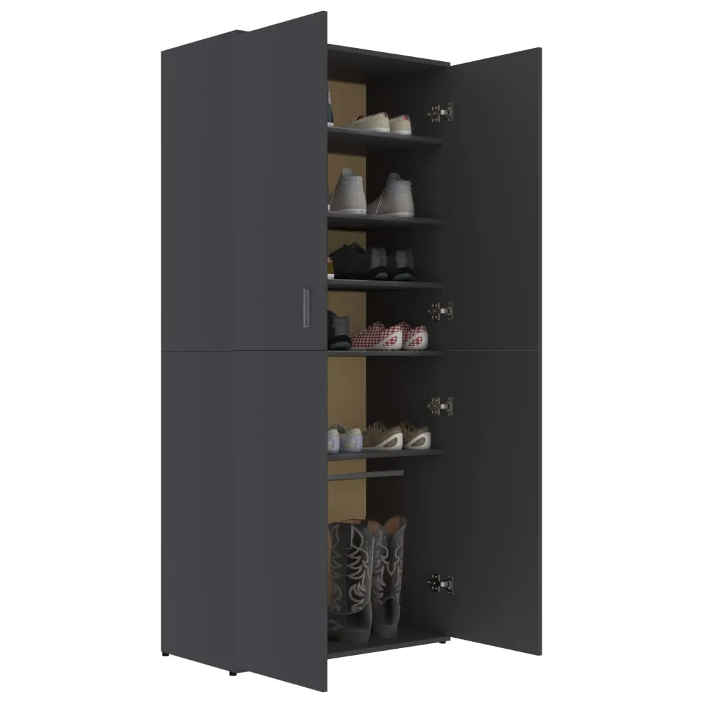 Shoe Cabinet Grey 80x39x178 cm Engineered Wood