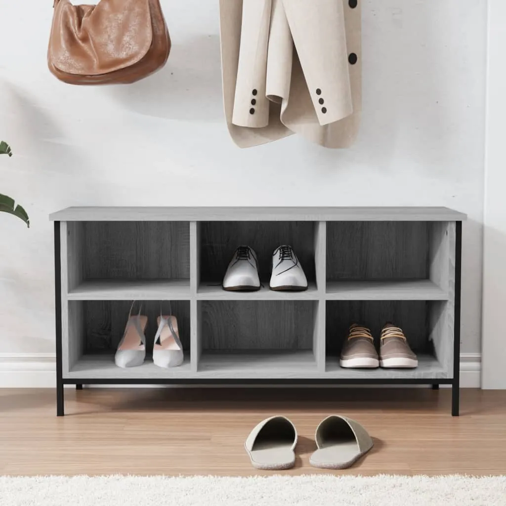 Shoe Cabinet Grey Sonoma 100x35x50 cm Engineered Wood