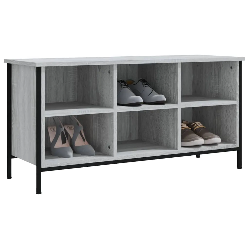 Shoe Cabinet Grey Sonoma 100x35x50 cm Engineered Wood