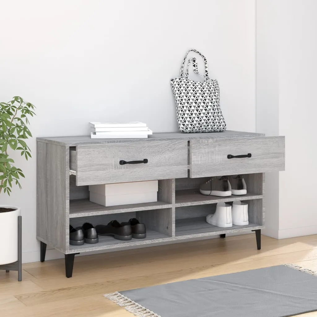 Shoe Cabinet Grey Sonoma 102x35x55 cm Engineered Wood