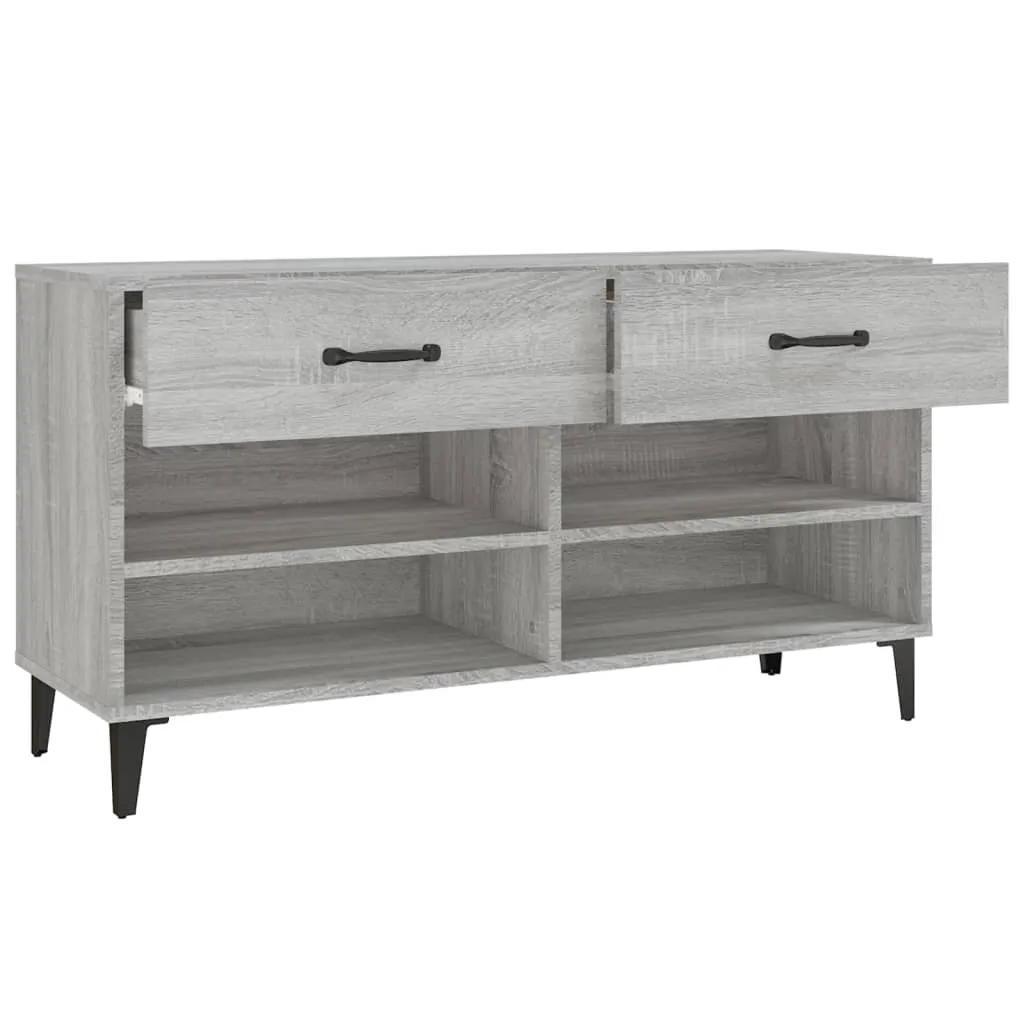 Shoe Cabinet Grey Sonoma 102x35x55 cm Engineered Wood