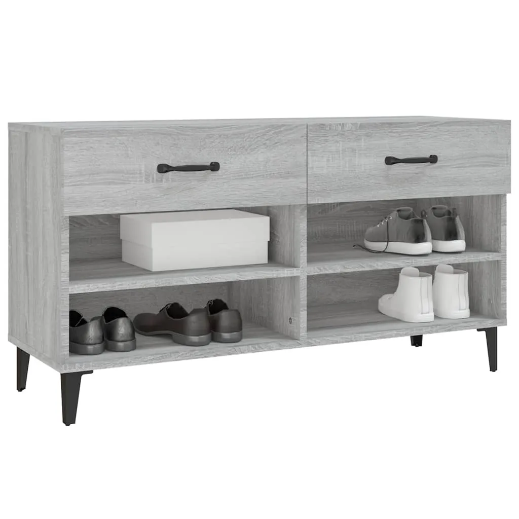 Shoe Cabinet Grey Sonoma 102x35x55 cm Engineered Wood