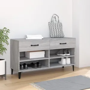 Shoe Cabinet Grey Sonoma 102x35x55 cm Engineered Wood