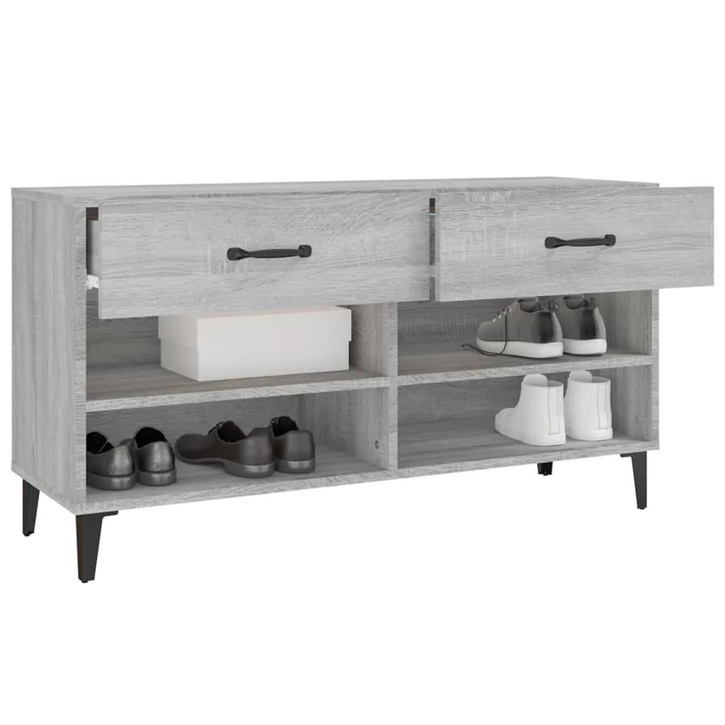 Shoe Cabinet Grey Sonoma 102x35x55 cm Engineered Wood