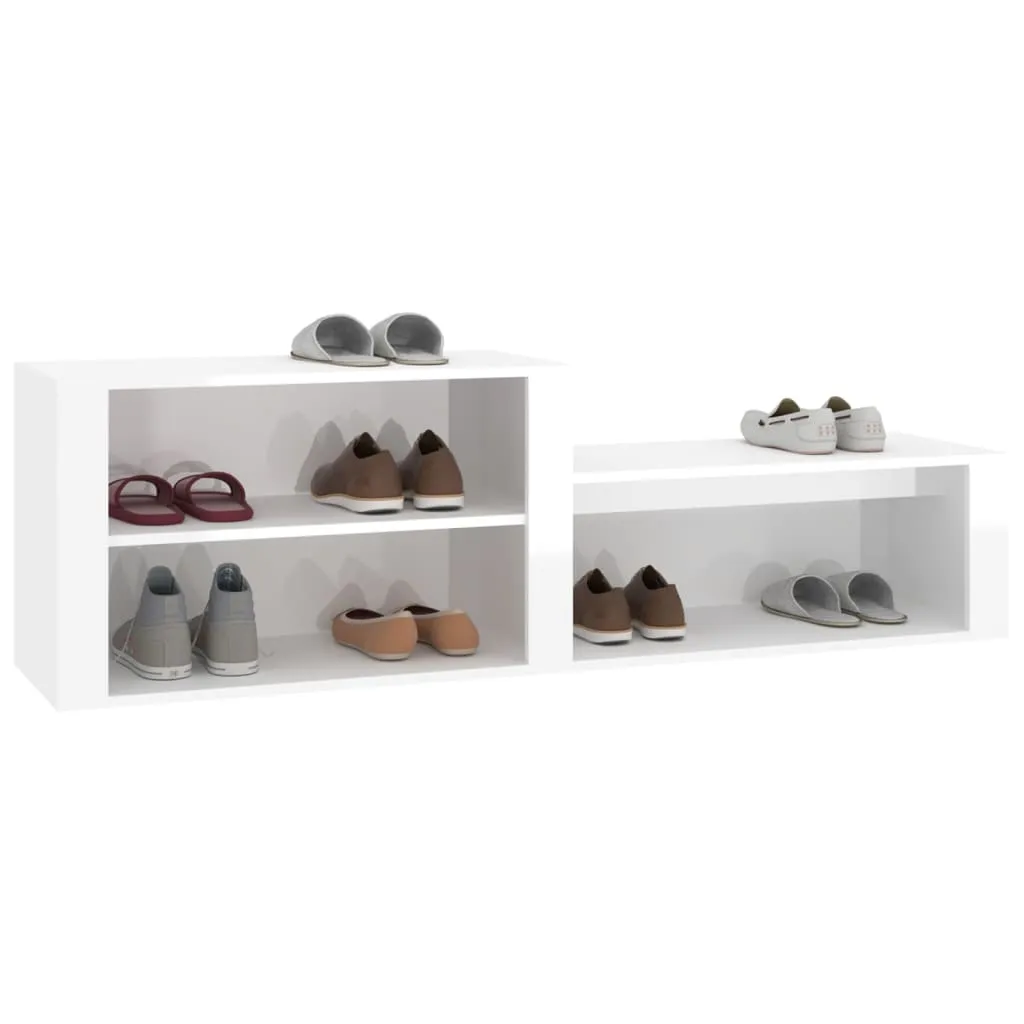 Shoe Cabinet High Gloss White 150x35x45 cm Engineered Wood