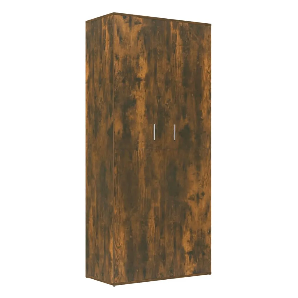 Shoe Cabinet Smoked Oak 80x39x178 cm Engineered Wood