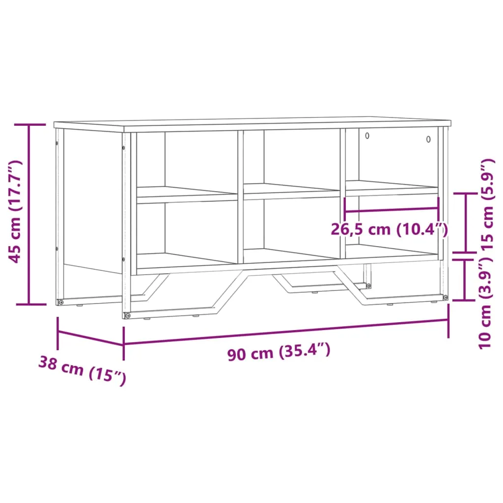 Shoe Cabinet Smoked Oak 90x38x45.5 cm Engineered Wood